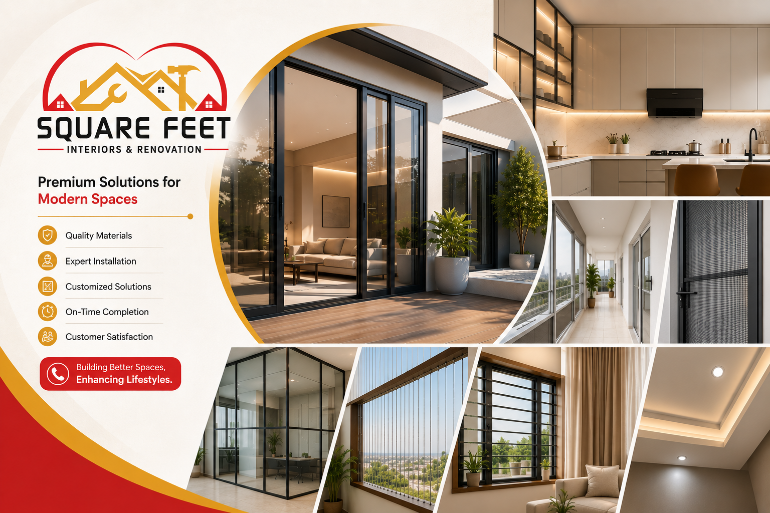 Square Feet Interiors brand collage