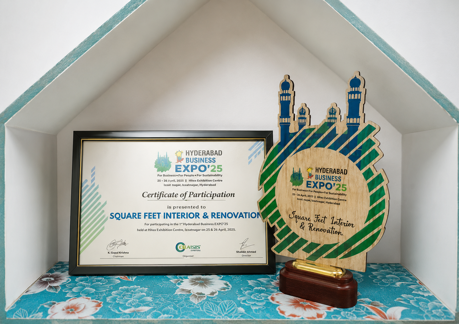 Square Feet Interior & Renovation — Hyderabad Business Expo'25 Certificate of Participation